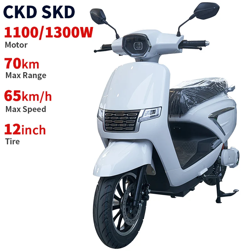 

12 Inch 1100W 1300W Adult Off-road Electric Motorbike 65km/h Speed 70km Range Electric City Moped