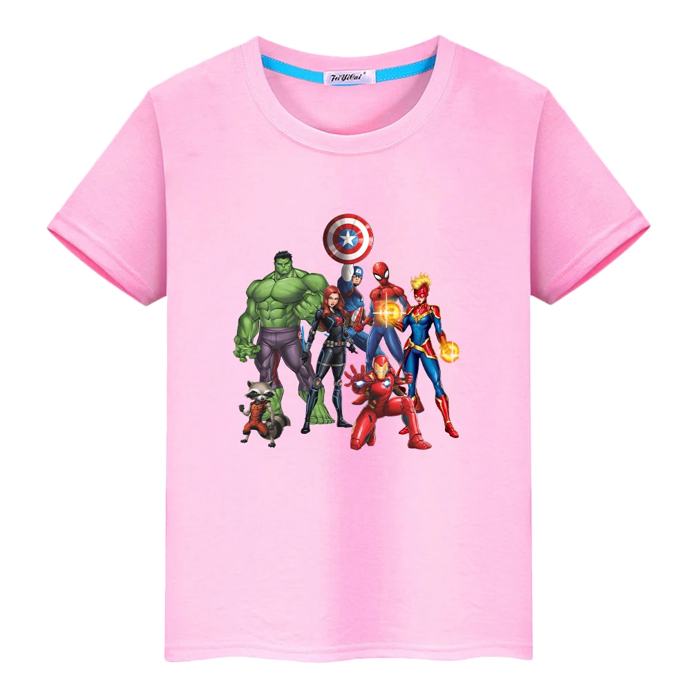 Marvel t shirt for kids boy 10year Short pride tshirt Superman 100%Cotton Anime Tees Cute Tops y2k one piece kids clothes girls