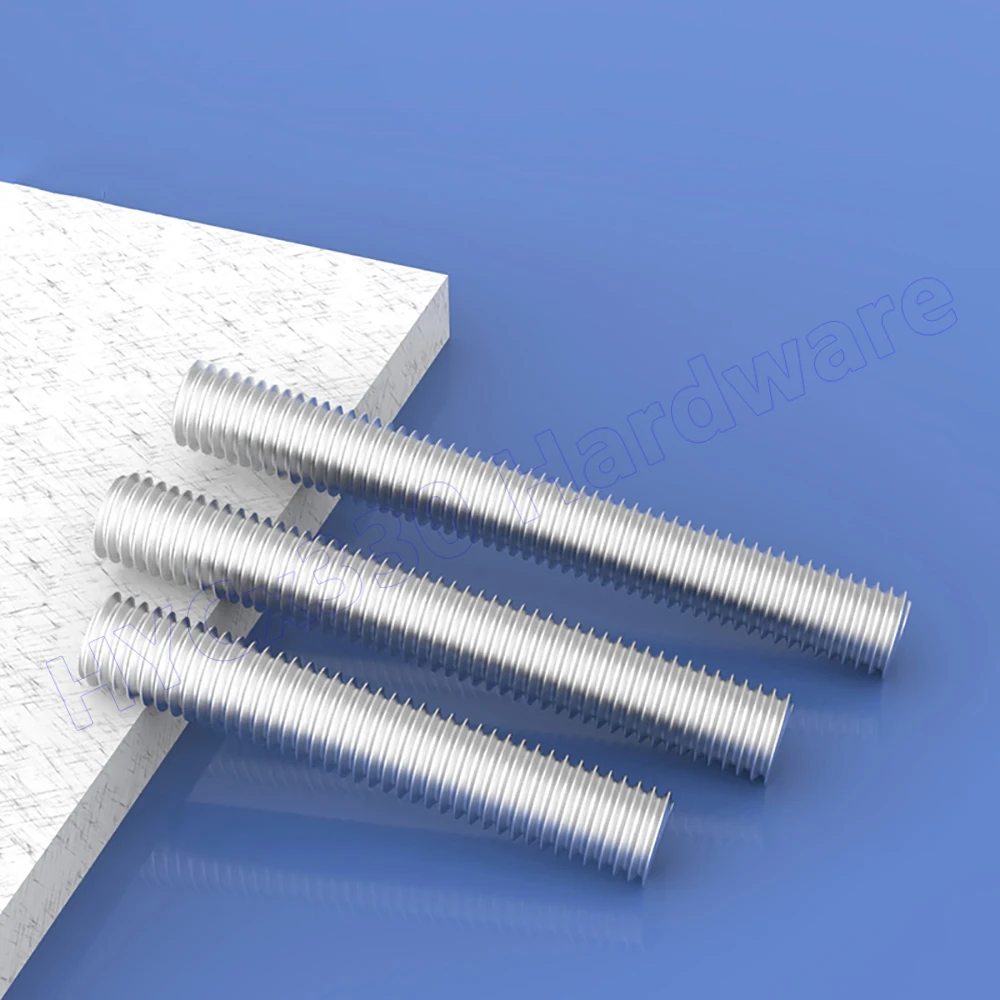 Aluminum Threaded Rod Full-Thread Bar M4 M5 M6 M8 M10 Fully Thread Stud Length 10 16 20 25 30 35 40mm to 100mm