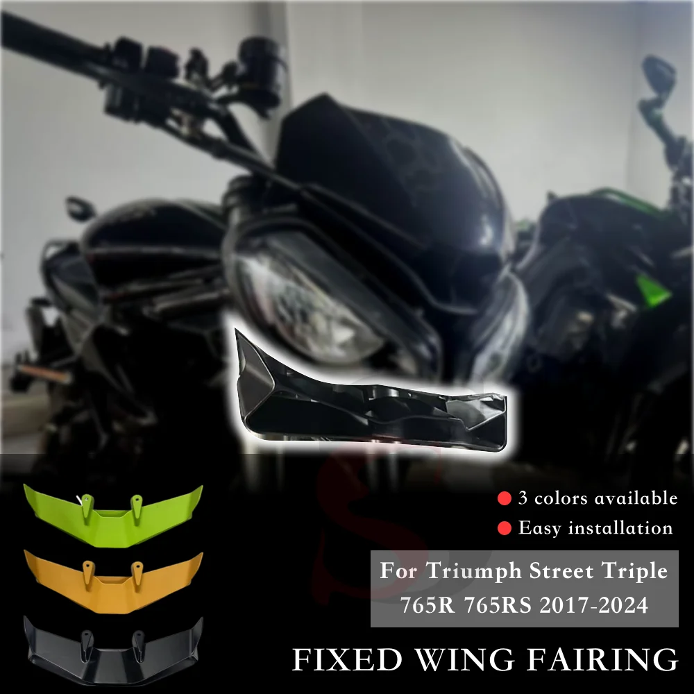 

Motorcycle accessories High quality Front Fixed wing fairing for Triumph Street Triple 765R 765RS 2017-2024 modified parts