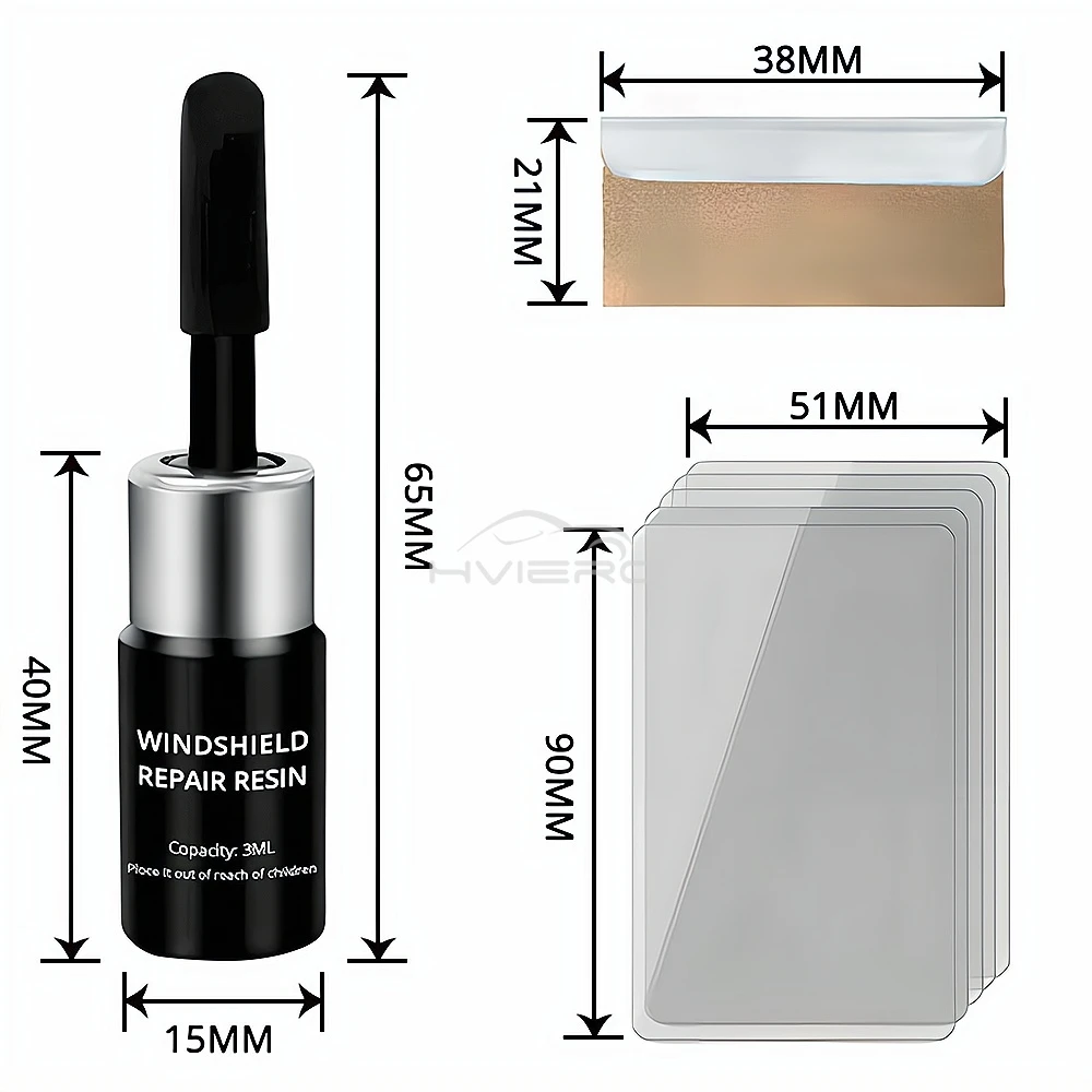 Outils de réparation de pare-brise automatique, agent réducteur, colles, résine de fenêtre, ensemble de 3 pièces, liquide de durcissement des rayures, accessoires applicateurs, 5 pièces
