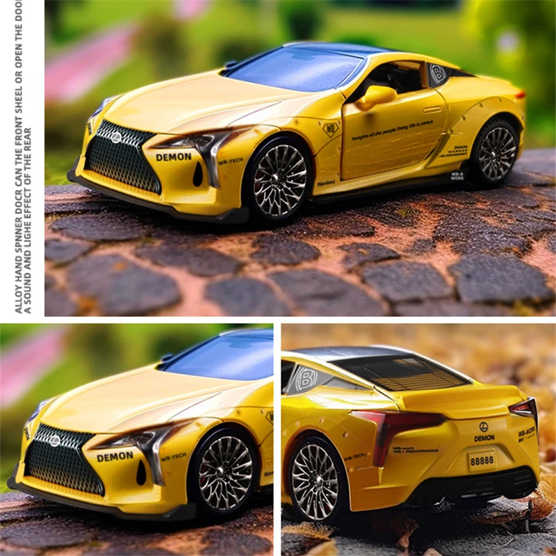 1:32 LC500 Alloy Sports Car Model Diecast Metal Toy Racing Vehicle Car Model Simulation Sound and Light Collection Children Gift