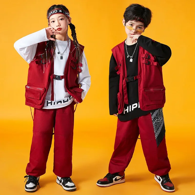 Stage Outfits Dancewear Street Dance Wear T Shirt Pants Kids Ballroom Dancing Clothes Hip Hop Costumes for Girls Boys Jazz Party