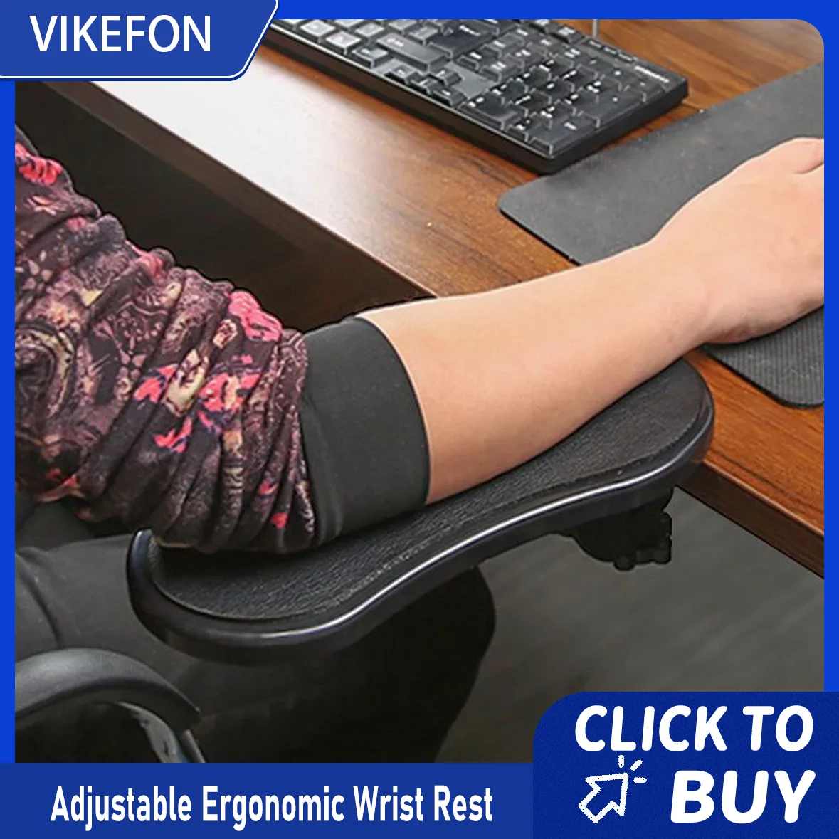 

Computer Arm Rest For Desk Adjustable Ergonomic Wrist Rest Support For Keyboard Armrest Extender Rotating Mouse Pad Holder