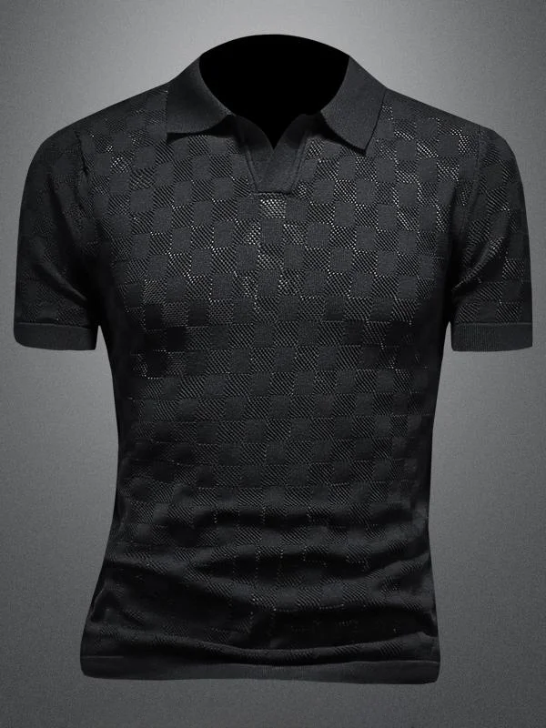 

Slim Fit Ice Silk ort Sve T-irt Men's Summer New Sle Breathable irt Faionable Turn-down Collar f Sve ...