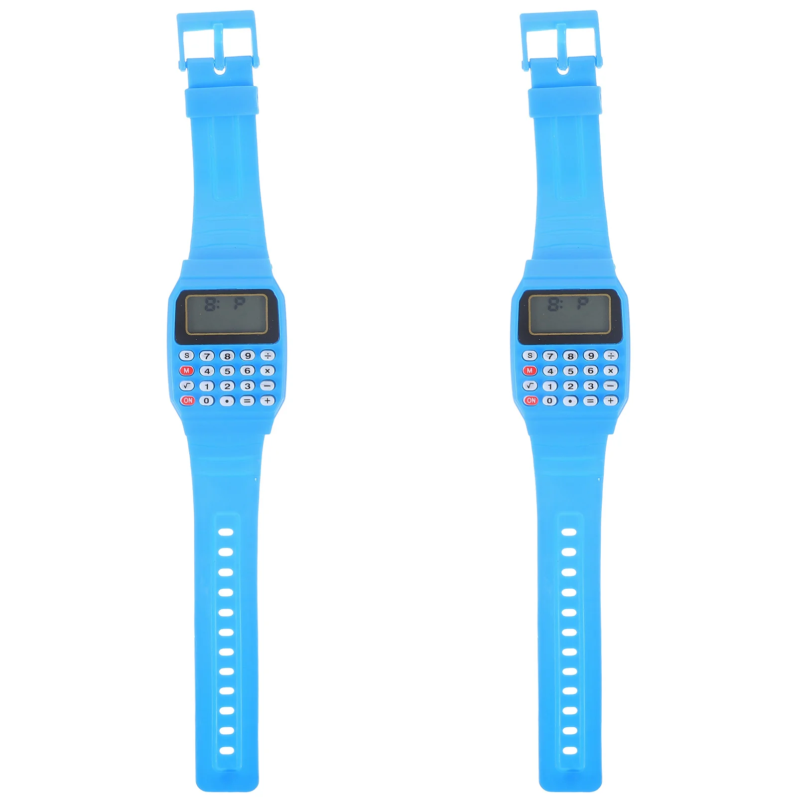 Orologio da polso con calcolatrice da 2 pezzi per la matematica portatile durevole, aiutano regali di compleanno, orologi da polso con calcolatrice
