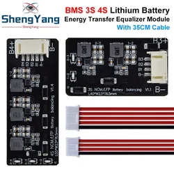 TZT-placa equilibradora activa BMS 3S 4S, módulo ecualizador de transferencia de energía de batería de litio Lipo Lifepo4, versión inductiva, 1.2A