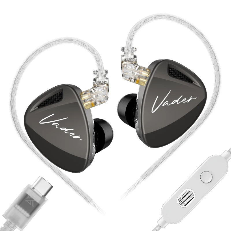 KZ Vader in-ear monitor, hifi-hoofdtelefoon, aanpasbare hoofdtelefoonschakelaanpassing, ontwerp van de Zobel Network-headset