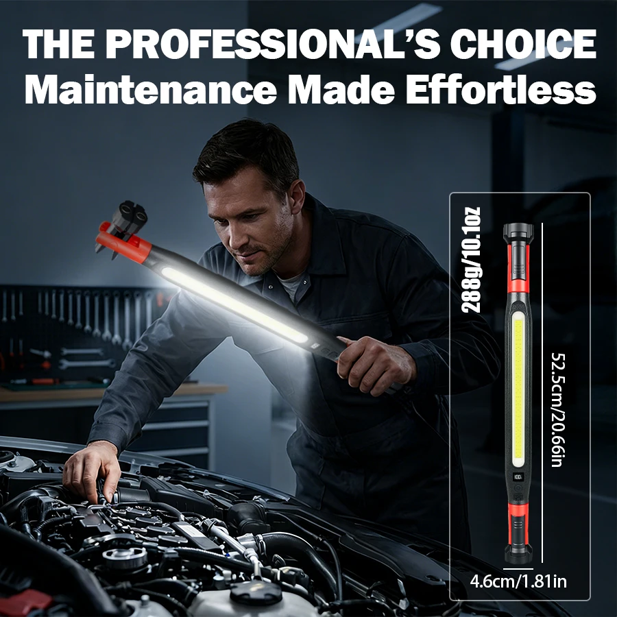 1PC High Lumen Rechargeable LED Work Light for Car Emergency Repair, Powerful Magnetic Flashlight with Hooks and Magnetic Base - view 5