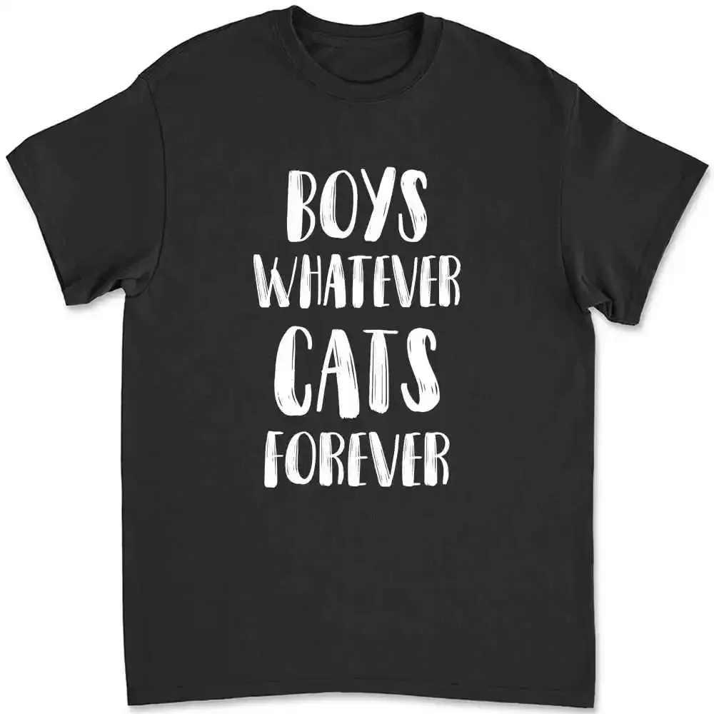 Boys Whatever Cats Forever Funny Cat Lover T-shirt J99M