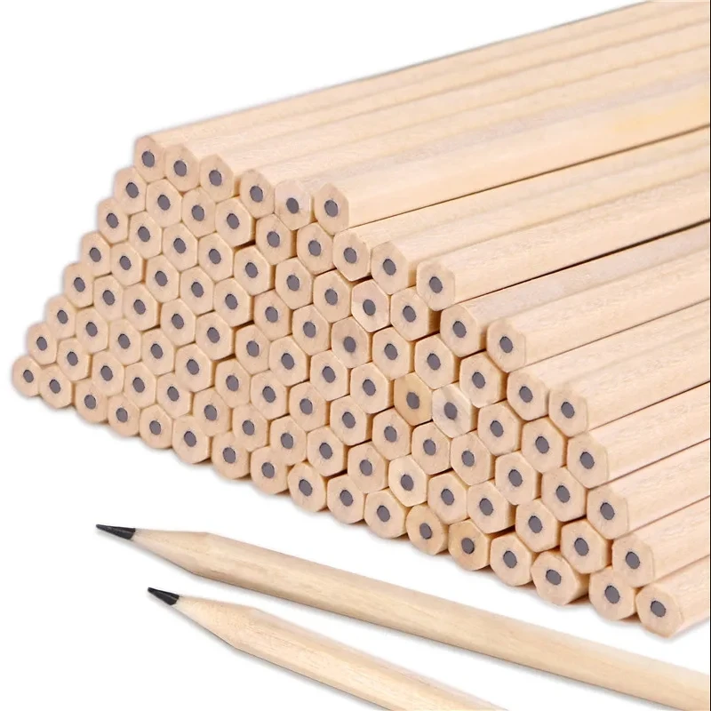 

100pcs/lot Wood Pencil HB Black Hexagonal Non-toxic Painting Writing Standard Pencil Cute Stationery Office School Supplies