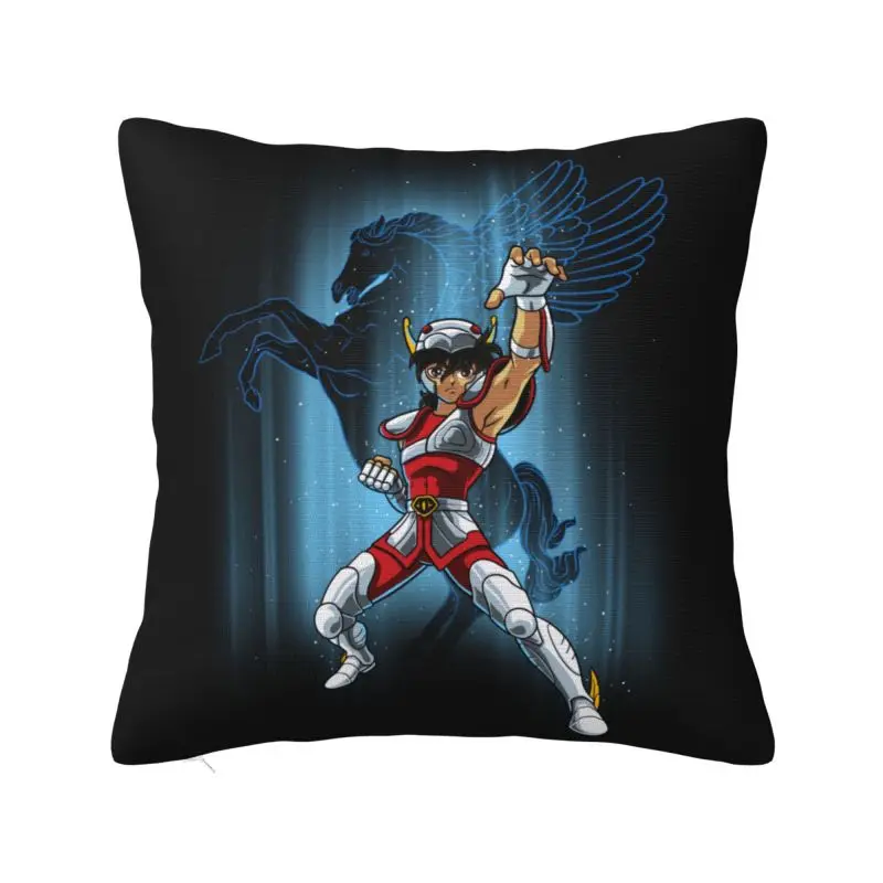 

Seiya Of Pegasus Cushion Covers Velvet Saint Seiya Knights Of The Zodiac Pillow Case Car Square Pillowcase Bedroom Decoration