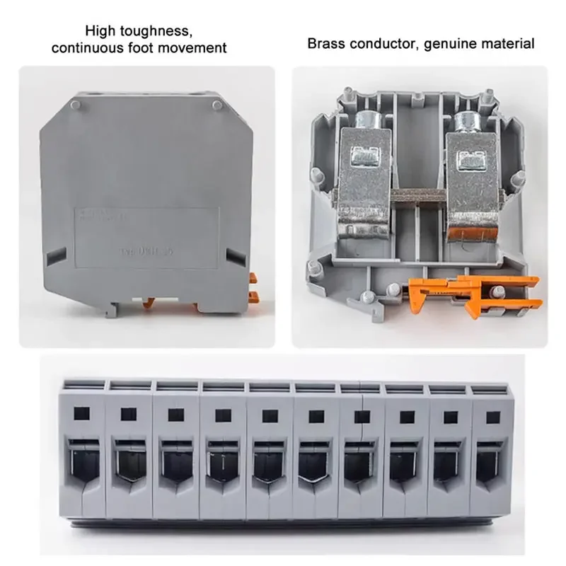 UK50N UK70N Rail Type Aansluitkabel Terminal Connector 1000V 150A 192A 232A 309A UK95N 150N Messing Draad Klemmenblok