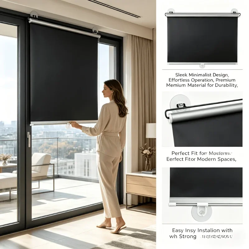 1-piece Set of Super Strong Sunscreen Full Blackout Curtains, Suitable for Home, Office, RV and Temporary Blackout