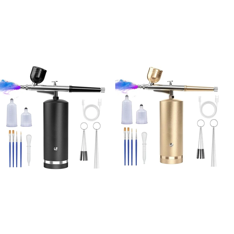 

Hot Sale Airbrush Kit With Compressor - 48PSI Rechargeable Cordless Non-Clogging High-Pressure Air Brush Set