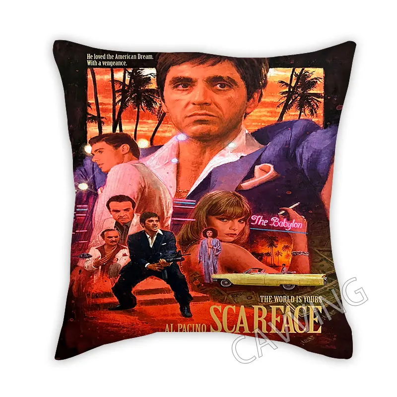 Scarface 3D Printed Polyester Decorative Pillowcase Throw Pillow Cover Square Zipper Cases Fan Gifts Home Decor  H02