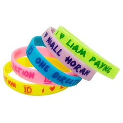 5Pcs Glow In Dark Music Lover Silicone Wristband I Love Liam Payne Niall Zayn Music Bands Fans Rubber Bracelet SH277