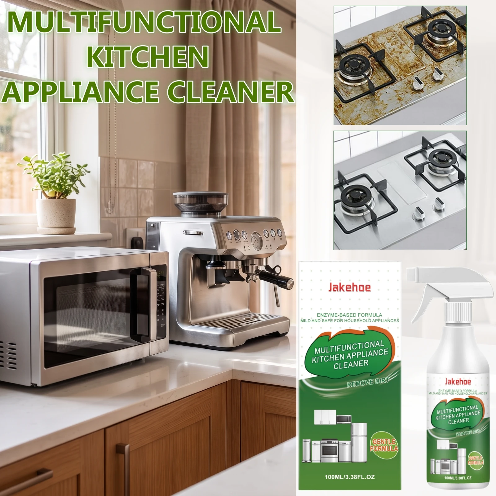 Enzyme Kitchen Cleaner Spray Fast Dissolve Cooking Oil Multifunctional Degreaser Heavy Duty Grease Remover For Kitchen Appliance