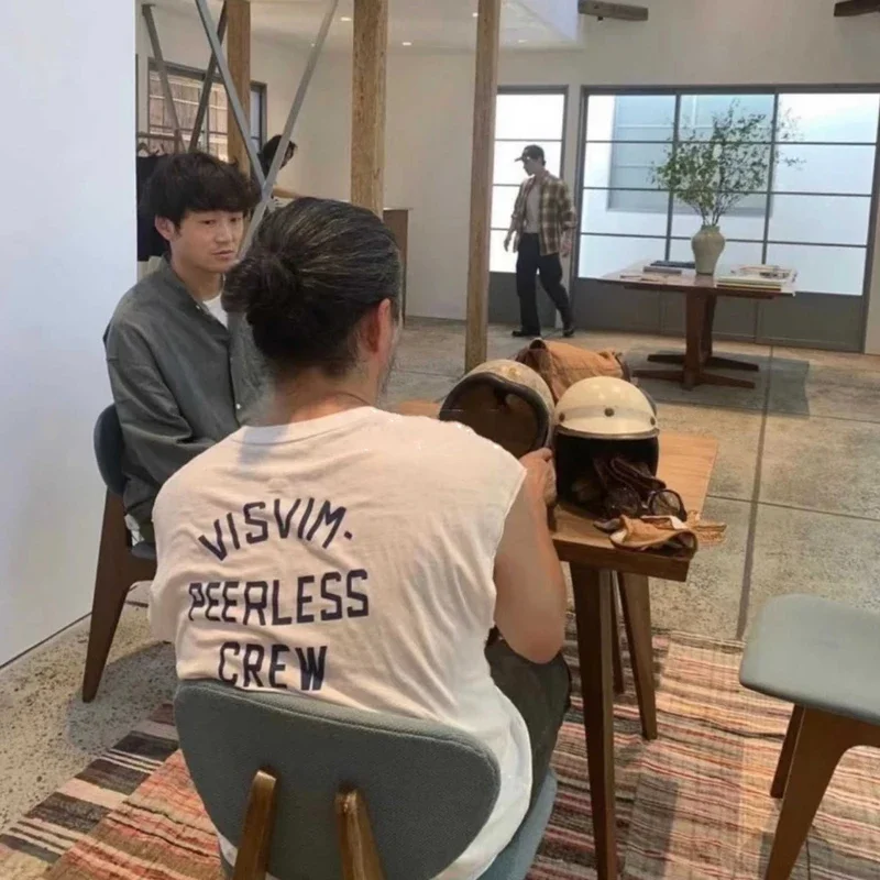 

Visvim 22aw Jumbo Tee модная футболка с надписью и короткими рукавами, жилет, мужские топы на бретелях, новое поступление