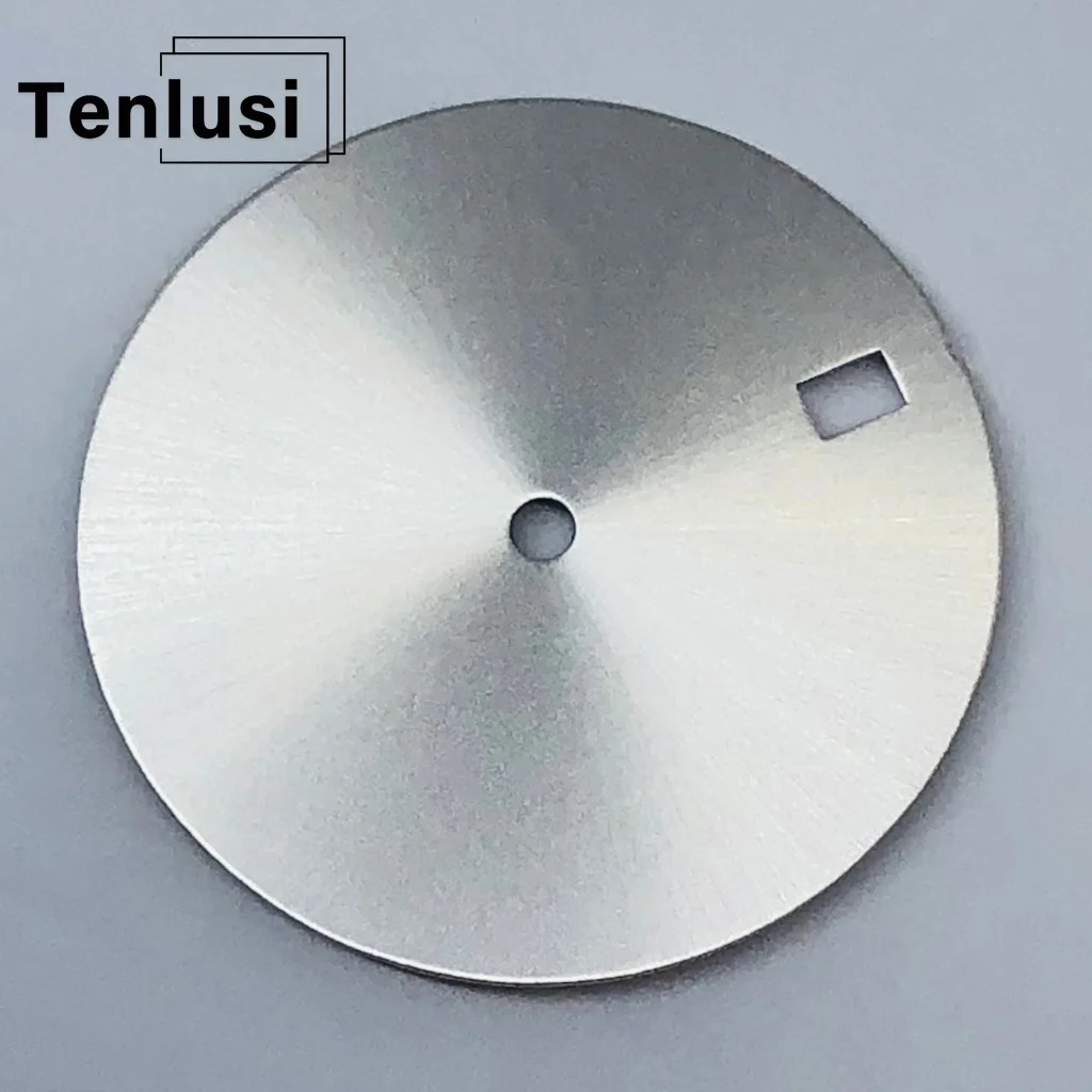 Tenlusi 28.5mm Watch Dial Blank Sterile Baseplate for DIY Watchmaking in Silver Gold Red Blue Grey Purple Black Green NH35 NH36