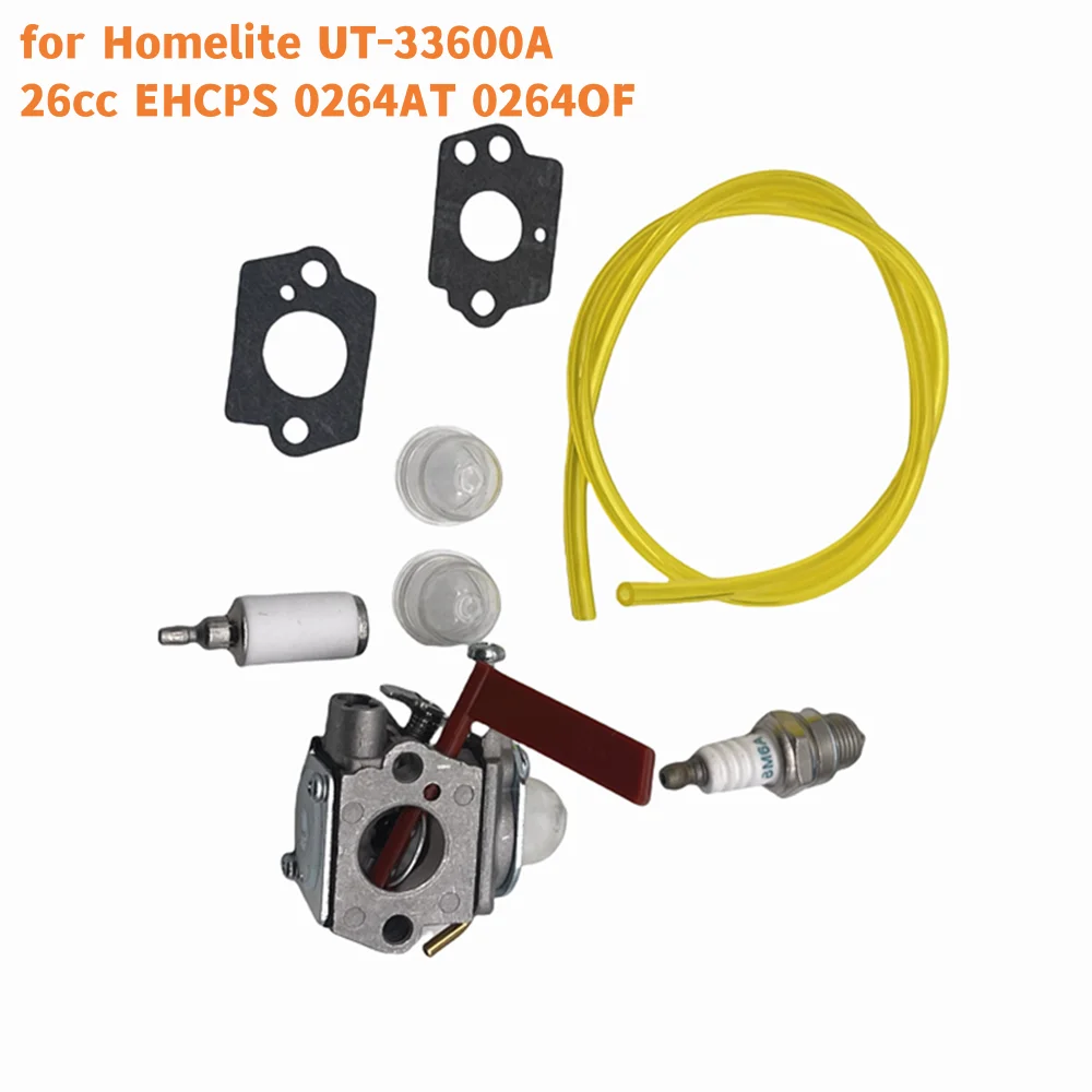 High quality Carburetor Kit for Homelite UT‑33600A 26cc EHCPS 0264AT 0264OF Garden Lawn Mover Trimmer