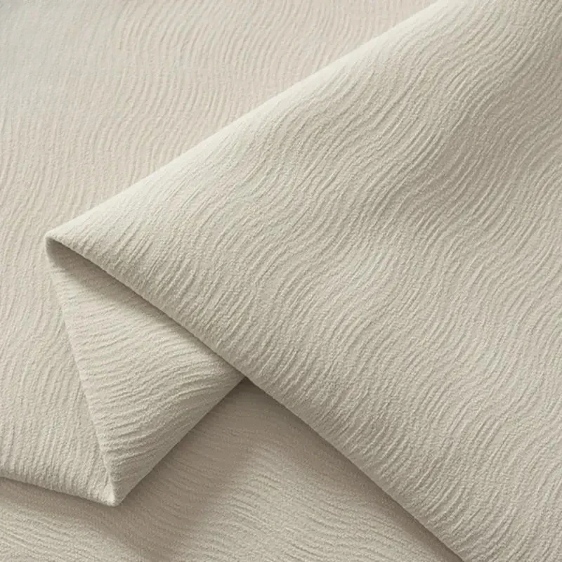 Japanese-style Curtains for Living Dining Room Bedroom Water Ripple Chenille Matcha Milk Tea Green Curtain Thickening Custom