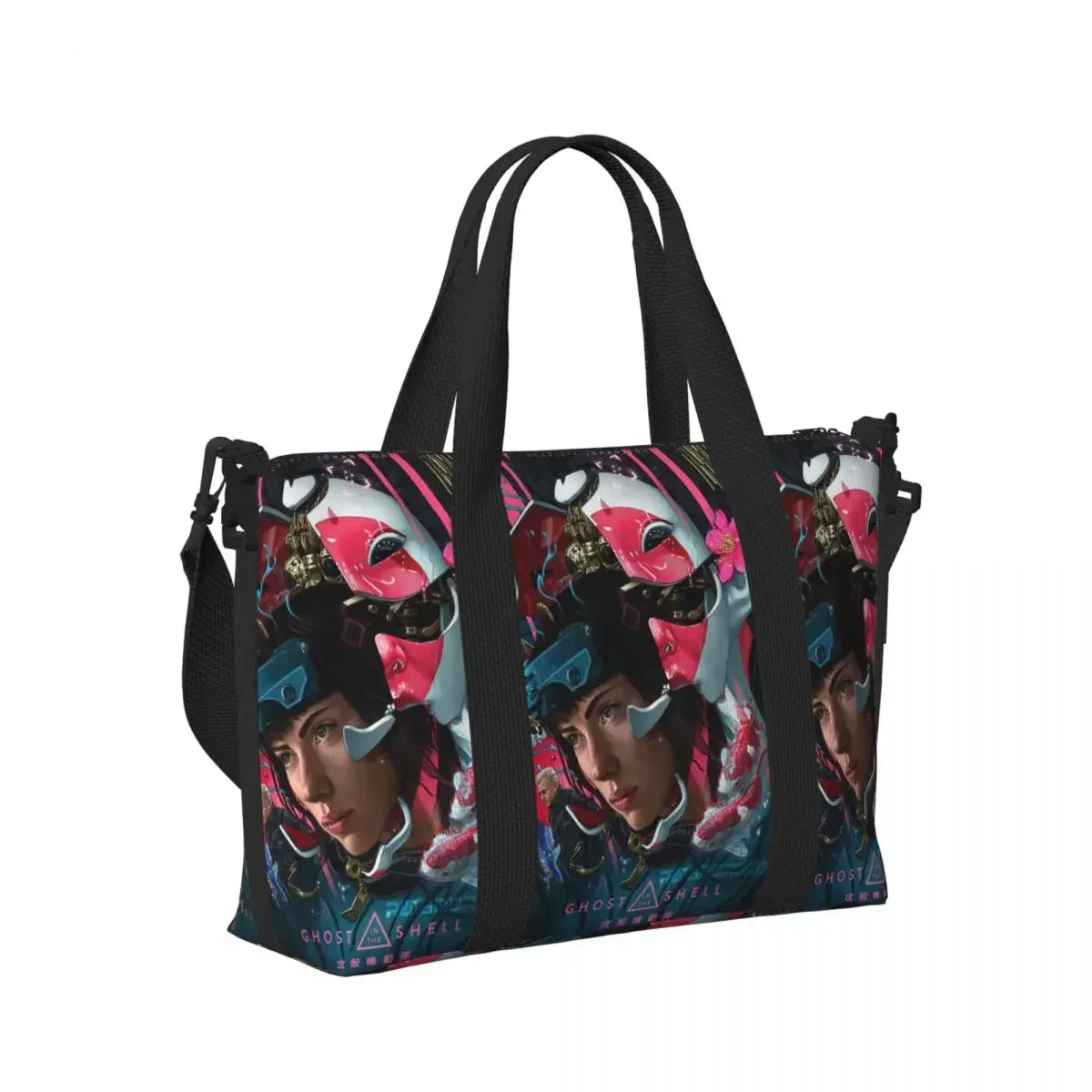 

Ghost In The Shell Beach Travel Bag Large Capacity Tote Bags for Gym Sport Women Shopping Duffle Shoulder Bag