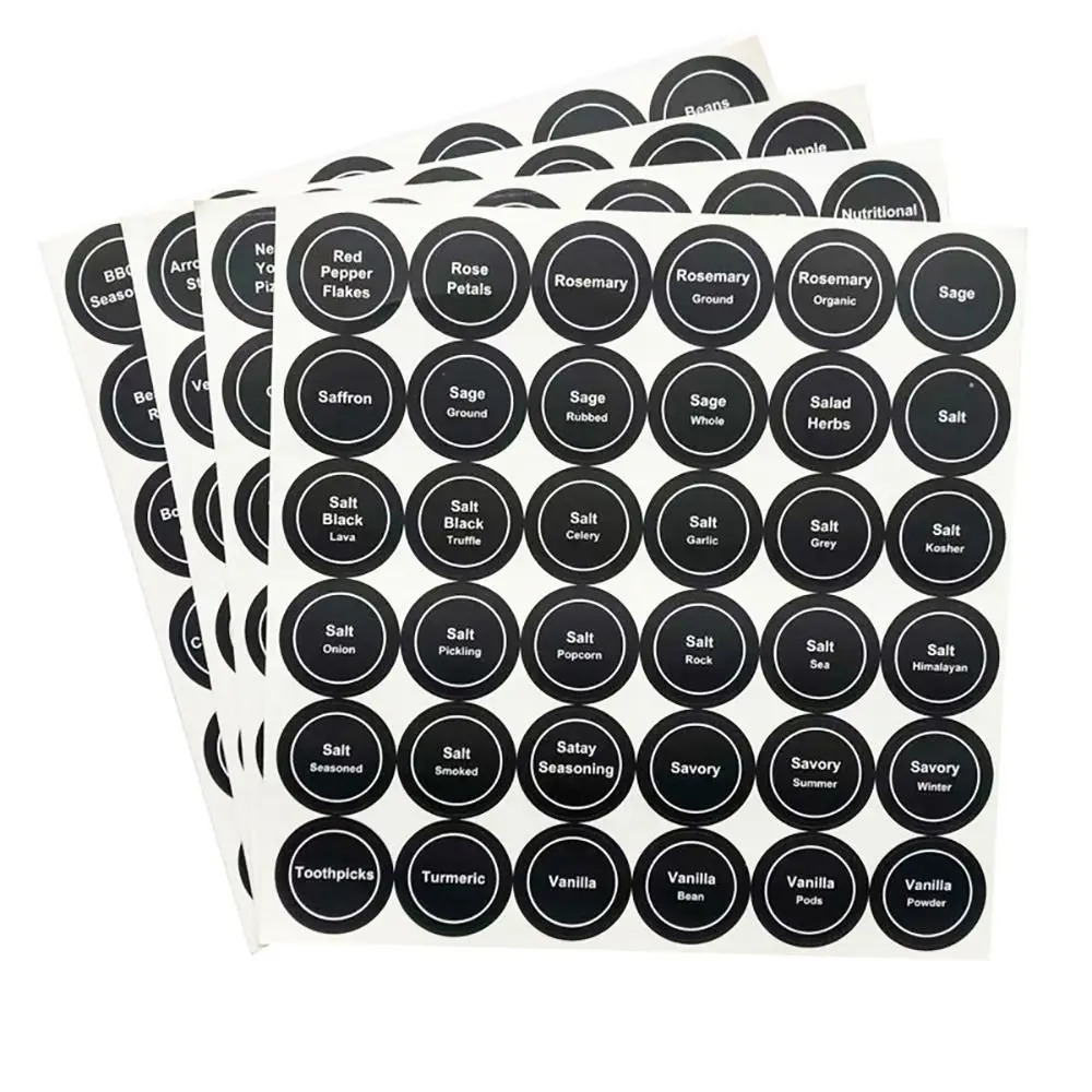 5 Sheets 180Pcs/set Blackboard Chalkboard Spice Labels Kitchen Storage Organizer Round Mason Jars Tags 3.5cm Blank