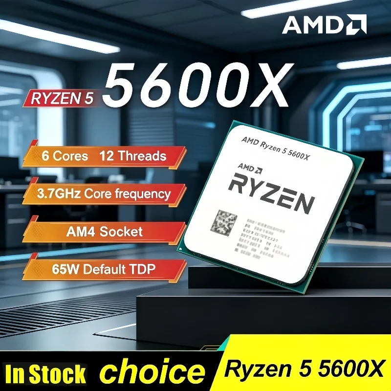 PC Build Unlocked Processor AMD Ryzen 5 5600X 6-Core 12-Thre