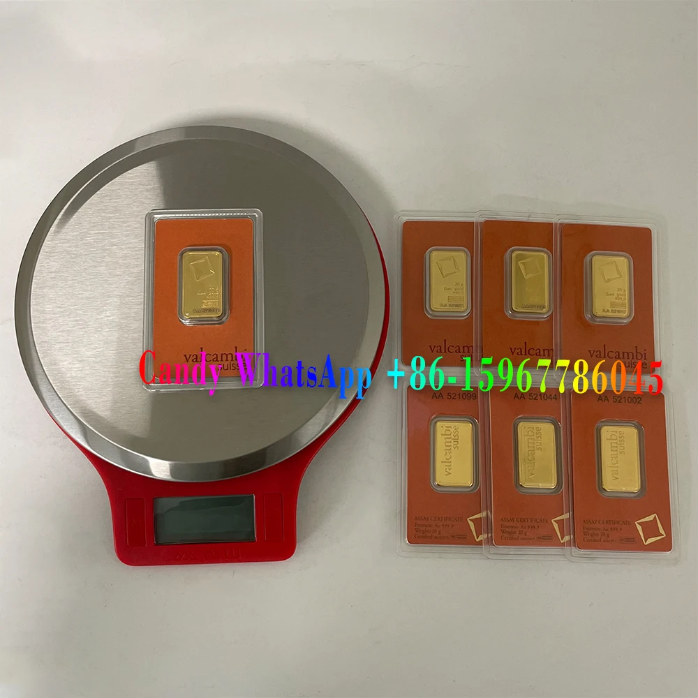 Valcambi 1oz/5g/20g Copper Suisse Bar 24k Gold Plated Bullion Ingot Non-magnetic Unique Serial number Craft