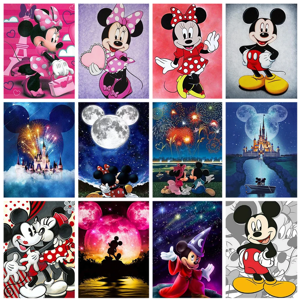 

Disney Mickey Minnie Mouse Diamond Painting 5D DIY Mosaic Cartoon Animal Embroidery Rhinestones Creative Hobbies Home Decor