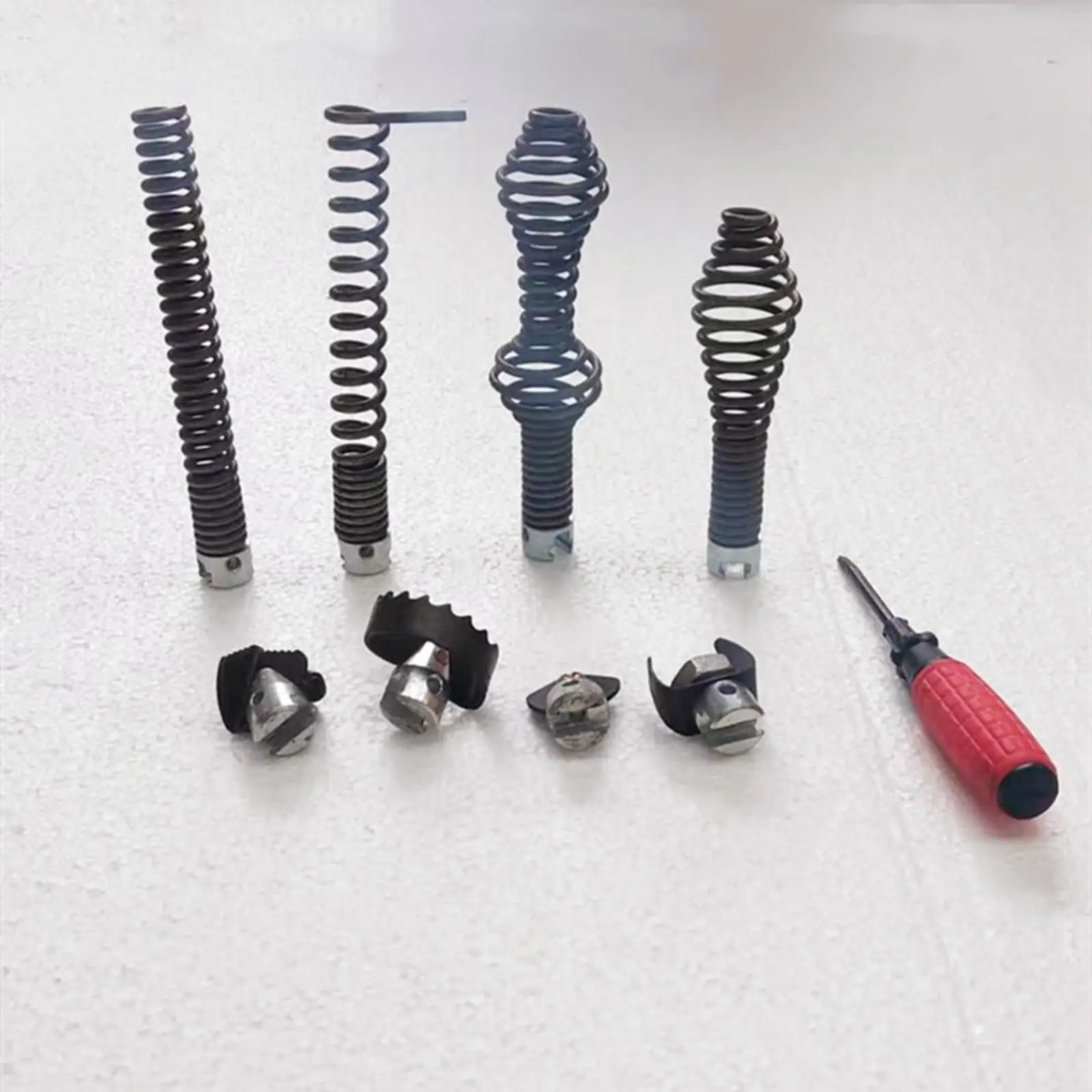 

Drain Pipe Cleaning Spring Steel Cable Adapter 8pcs Cutter Head for Plumbing Tools for Sewer Drains