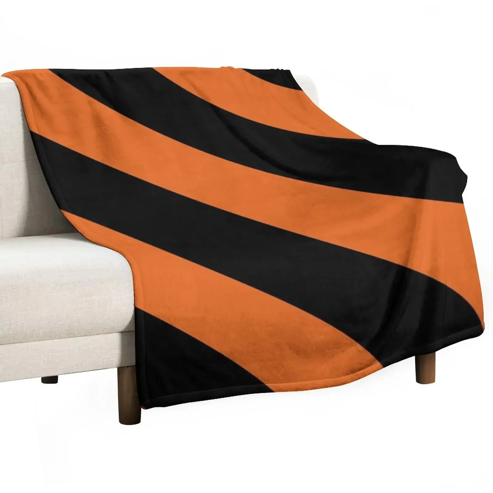 Princeton New Jersey Black & Orange Team Color Stripes Throw Blanket Giant Sofa Kid'S Blankets