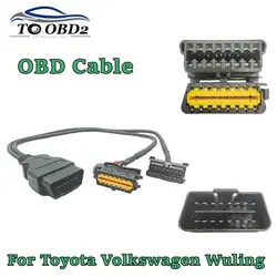 Newest 16Pin Original Car Connector OBD2 Extension Cable for Truck Inspection for Toyota Volkswagen Wuling OBD Diagnostic Tool