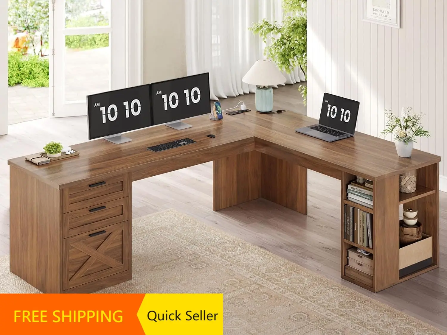 67" Farmhouse L Sha…