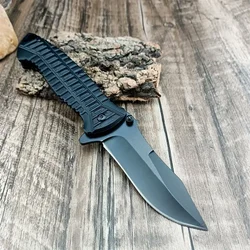 Tactical Black Pocket Folding Knife 5Cr13Mov Blade Aluminum Alloy Handle Outdoor Hunting Camping Knives Jungle Survival EDC Tool