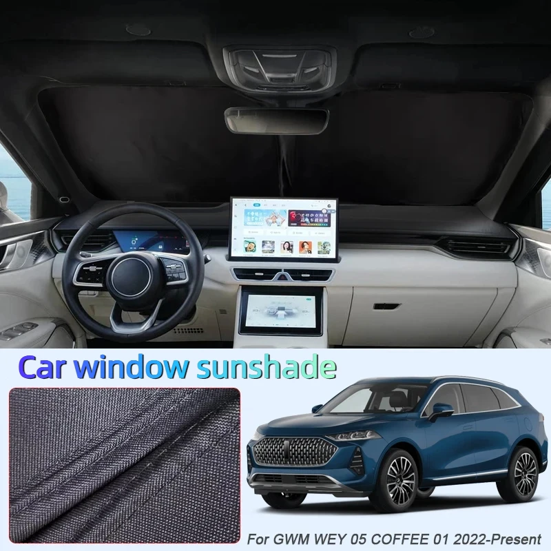 

Автомобильный черный солнцезащитный козырек для окон, автоматический анти-УФ-тепляционный защитный чехол, аксессуар для GWM WEY 05 COFFEE 01 2022-Present