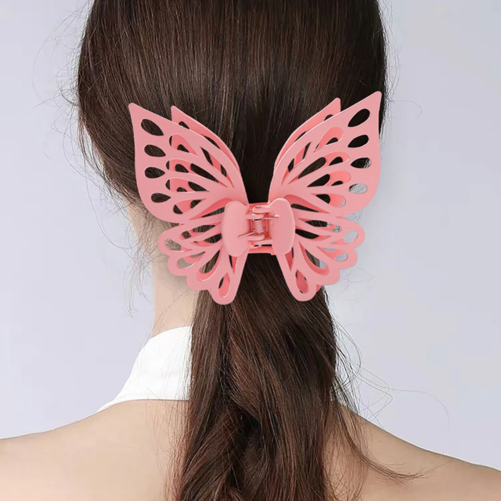 Extra Large Hollow Butterfly Hair Claw Clips Women Girls Back Head Hairclip Barrettes Fashion Acrylic Bath Clip Headdress