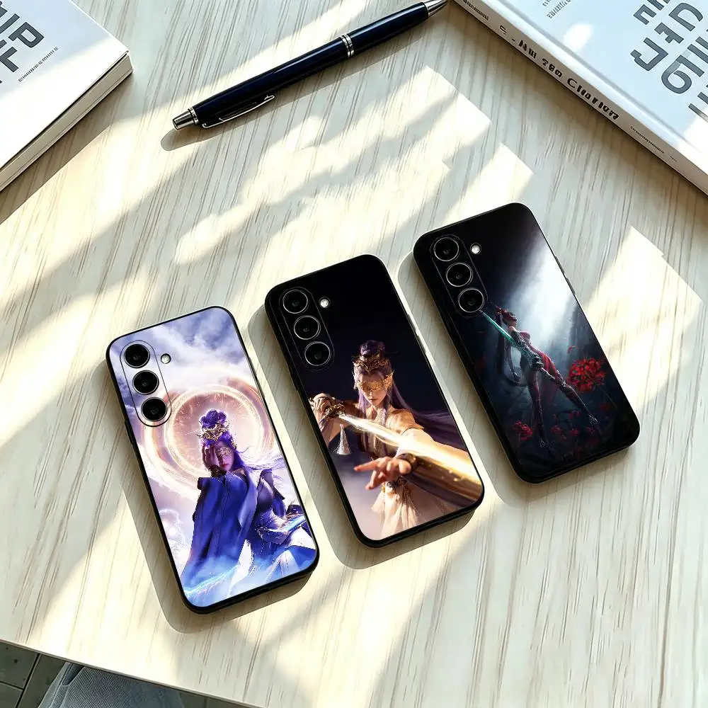 Viper Ning NARAKA red sword girl Basic Phone Case For Samsung A73 20,21s,22,31,32,52,53,72 Soft Black Shell