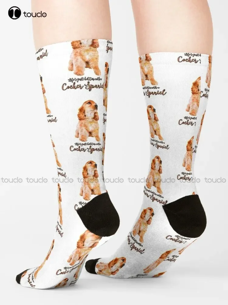 Life'S Better With A Cocker Spaniel! Especially For Cocker Spaniel Dog Lovers! Socks Warm Socks Street Skateboard Socks Funny