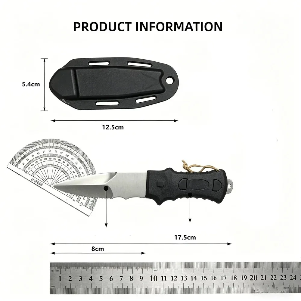 Outdoor Water Rescue Knife Spearfishing Diving Knife Stainless Steel Dive Tool Rope Cutter view 3