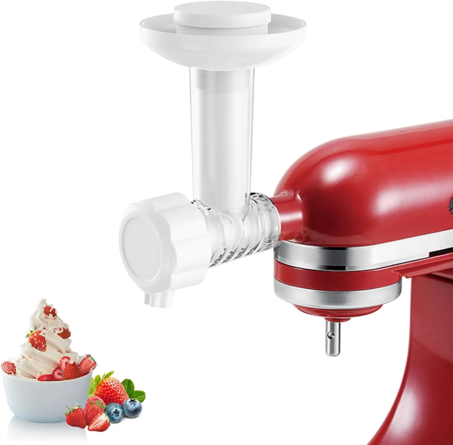 rozen Fruit Ice Cream Maker Attachment for Kitchenaid & Cuisinart Stand Mixers, Dairy-Free Soft Serve Sorbet Gelato Maker