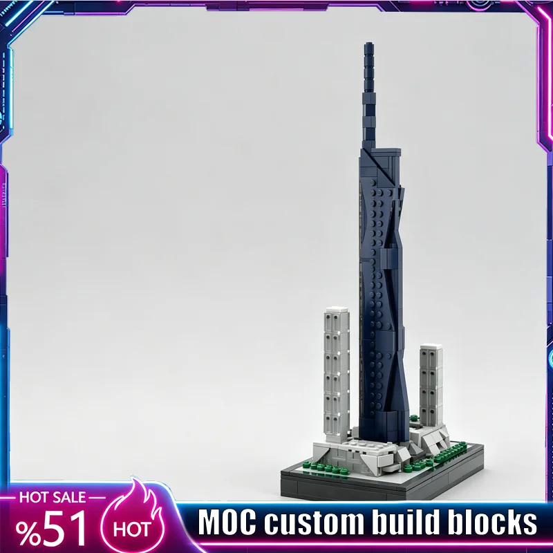 566Parts Merdeka Skyscraper MOC Model Custom Puzzle Architecture DIY Creative Assembly Educational Toy Collection Display Gifts