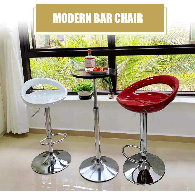 

Fancy Nordic Design Cheap Under $20 Plastic Restaurant Kitchen Barstool Red Round Swivel Counter Height bar Stools High Chair