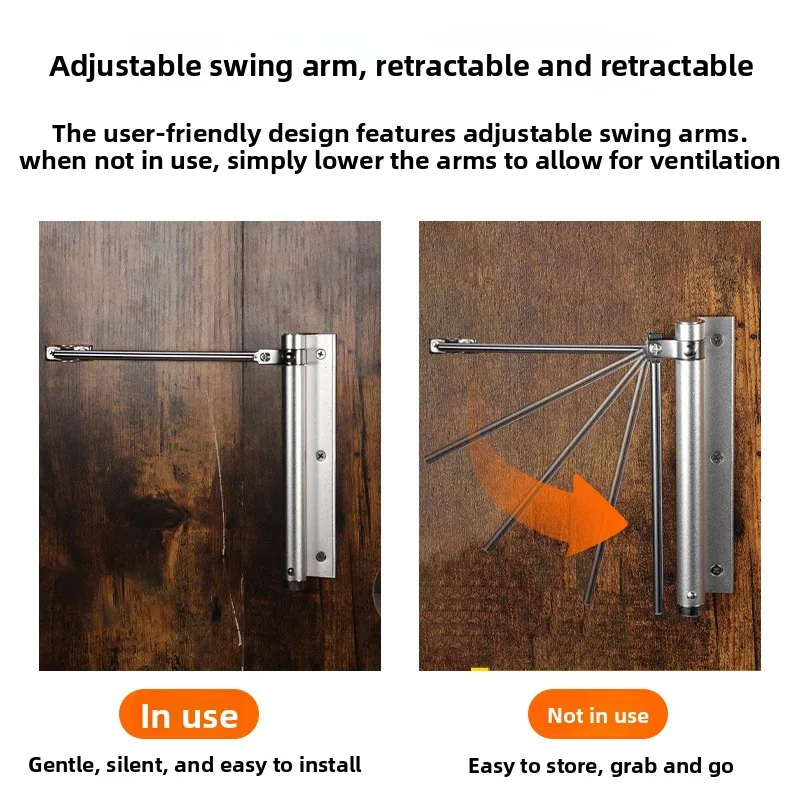 

Ultra-quiet Automatic Hydraulic Buffer Fire Door Closer - Household Aluminum Alloy Adjustable Door Closing Device