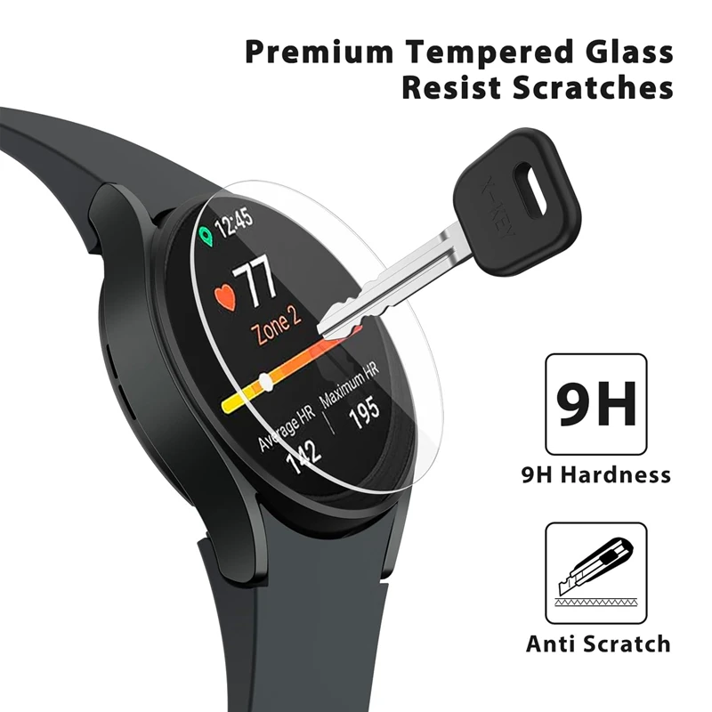 Película protetora de tela de vidro temperado, 3-5 peças para samsung galaxy watch 7 ultra 6 5 4 40 44mm para relógio 6 clássico 47 46 5 pro 45mm
