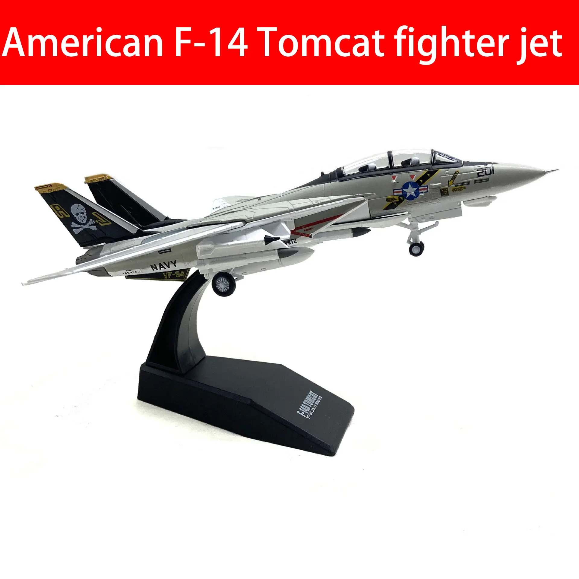 Military aircraft model American F-14 Tomcat fighter jet Children's toys, boys' birthday gifts, puzzle toys, collection gifts