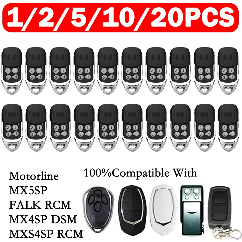 

Compatible MOTORLINE Garage Remote Control MOTORLINE MX5SP FALK RCM MX4SP DSM MXS4SP RCM Garage Opener 433.92MHz Rolling Code