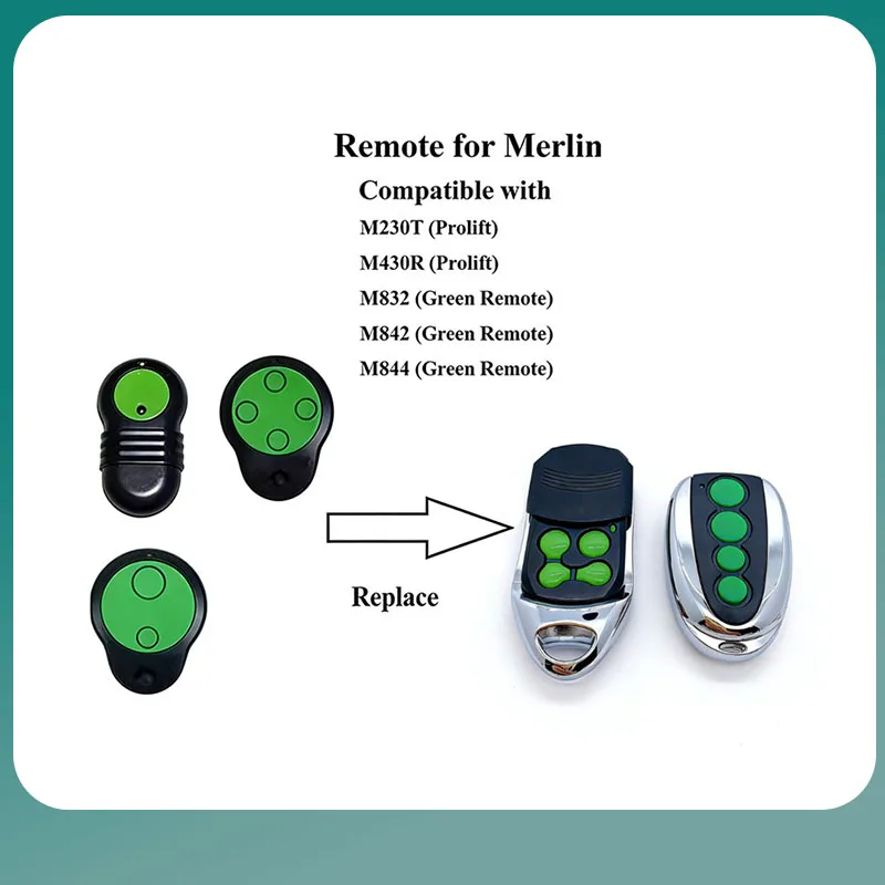 Garage Door Remote Control for Merlin M832 M842 M844 230t 430r Gate Door Remote Replacement 433.92mhz Rollling Code
