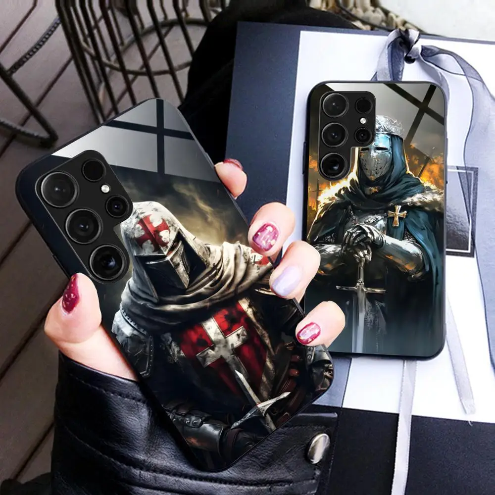 

Templar Knights Glass Mobile Phone Case for Samsung Galaxy S26 S25 S24 S23 S22 S21 S20 Note20 Plus FE Ultra Colorful Cover